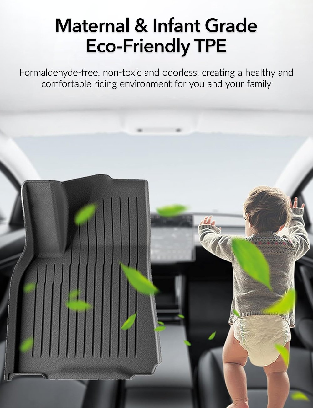 TESERY TPE All Weather Floor Mats for Tesla Model Y & Model 3