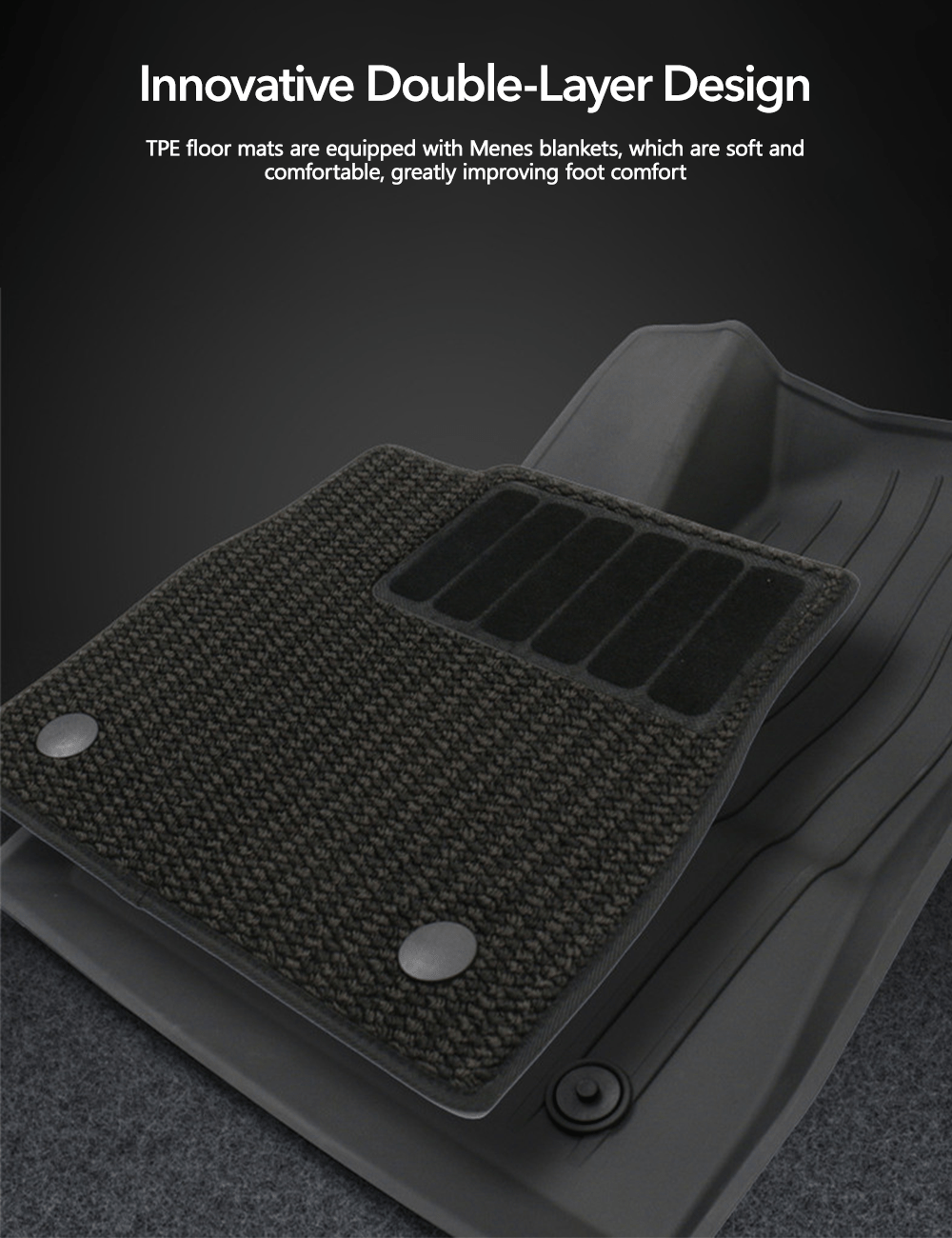TESERY TPE+Menes Double Layer Floor Mats for Tesla Model 3 & Model Y
