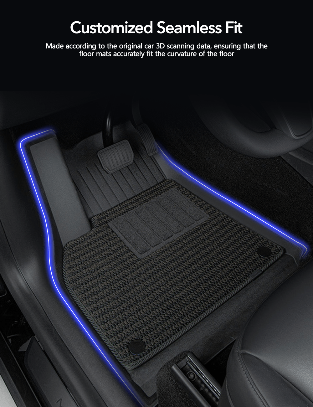 TESERY TPE+Menes Double Layer Floor Mats for Tesla Model 3 & Model Y