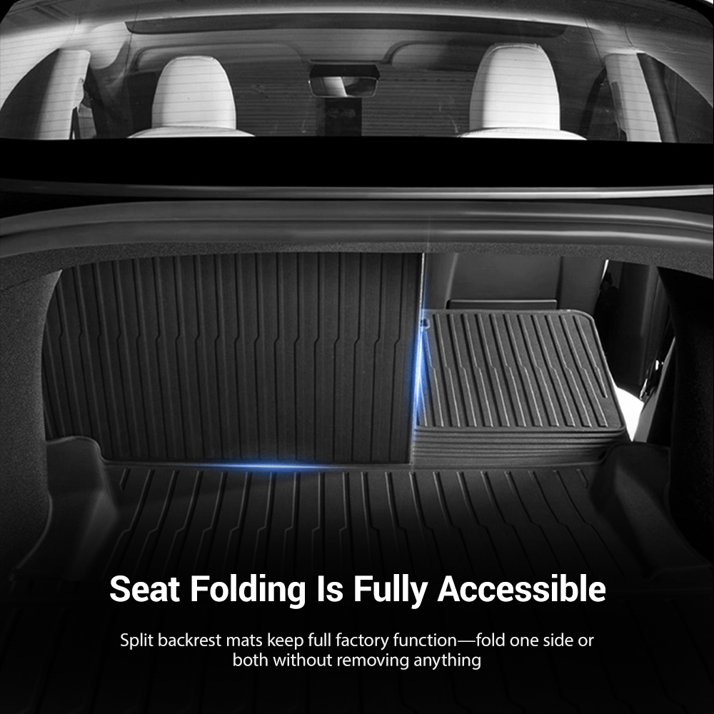 TESERY Trunk Mat With Backrest Mat for Tesla Model 3 Highland