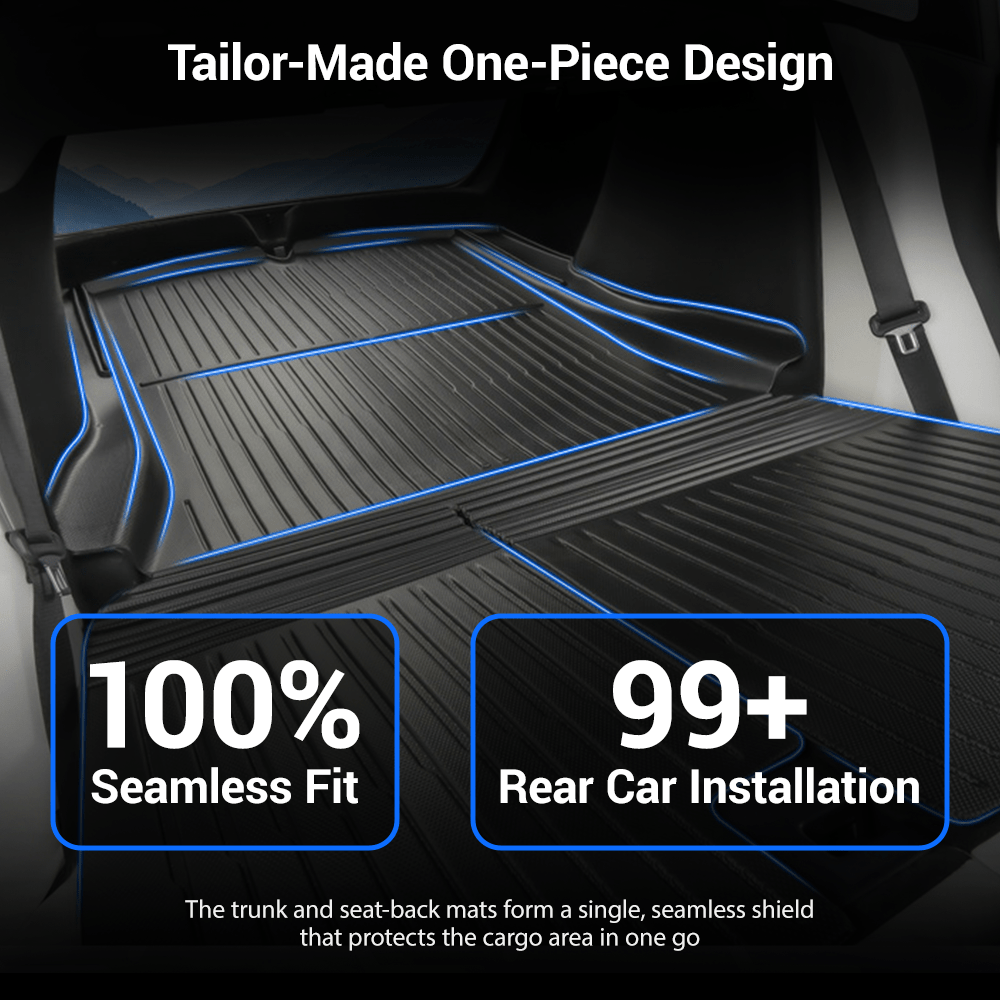 TESERY Trunk Mat With Backrest Mat for Tesla Model 3 Highland