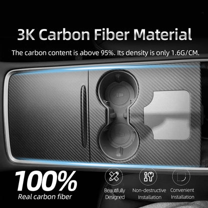 Tesla Model 3 / Y Center Console Wrap Cover  (Gen. 1 & 2 & 3) - Carbon Fiber Interior Mods