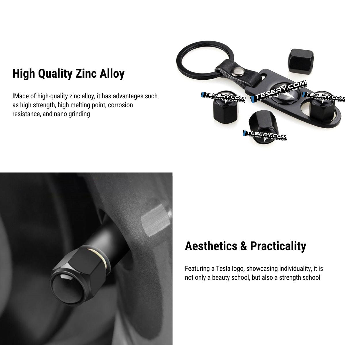 Tire Valve Caps for Tesla Model 3/Y/S/X