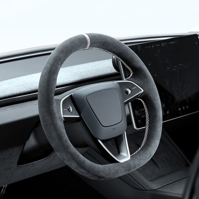 Tumbled Fur Steering Wheel Cover for Model Y Juniper / Model 3 Highland