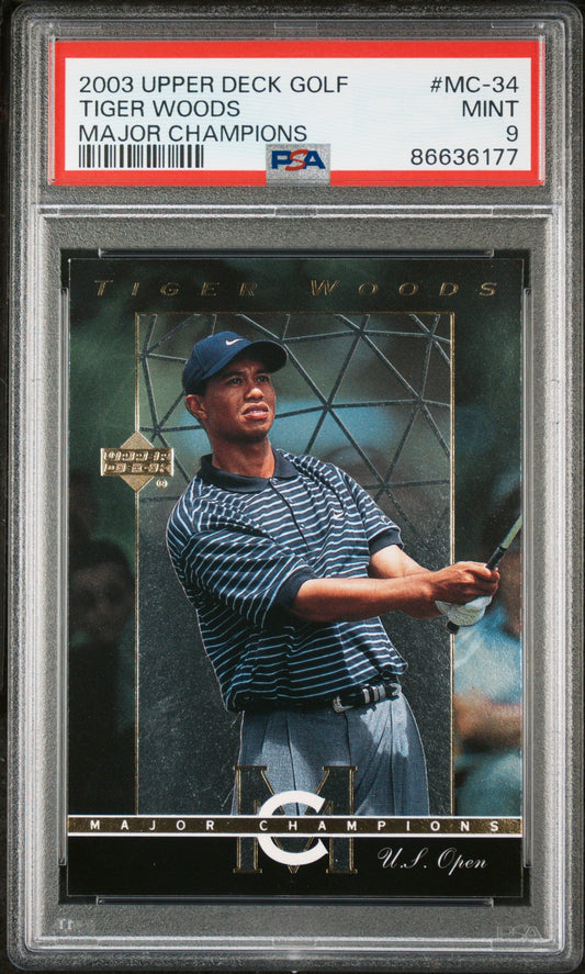 2003 UPPER DECK MAJOR CHAMPIONS TIGER WOODS MAJOR CHAMPIONS #MC-34 - PSA 9