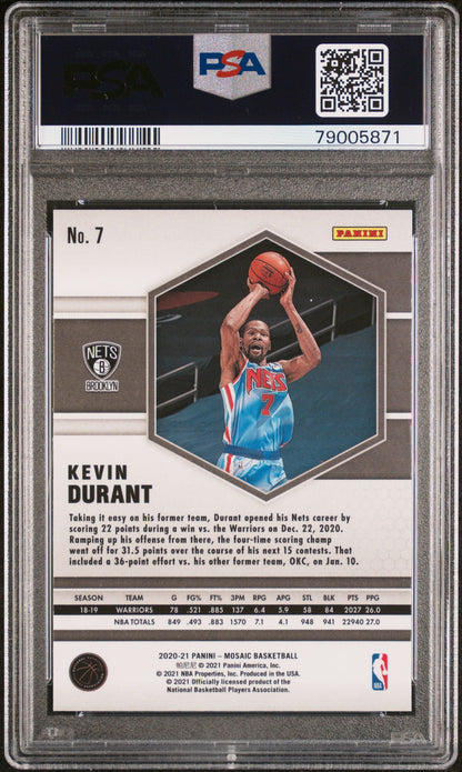2020 PANINI MOSAIC KEVIN DURANT  #7 - PSA 10