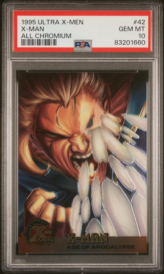1995 ULTRA X-MEN ALL CHROMIUM X-MAN ALL CHROMIUM #42 - PSA 10