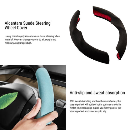 Ultra-thin Alcantara Steering Wheel Cover for Tesla Model 3 / Y