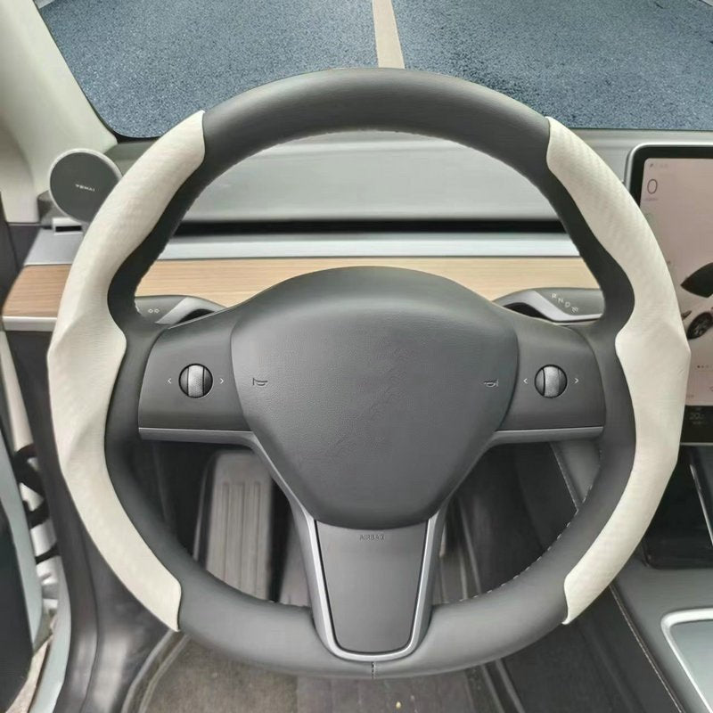 Ultra-thin Carbon Fiber Pattern Steering Wheel Cover for Tesla Model 3/ Y