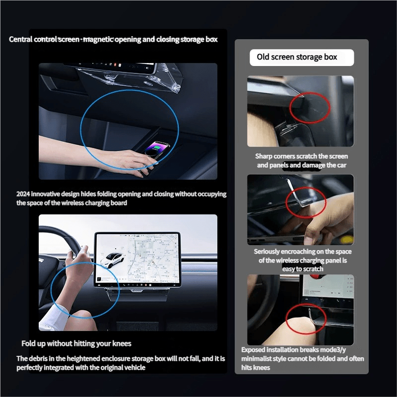 Under Screen Storage Organizer for Tesla Model Y Juniper & Model 3 Highland