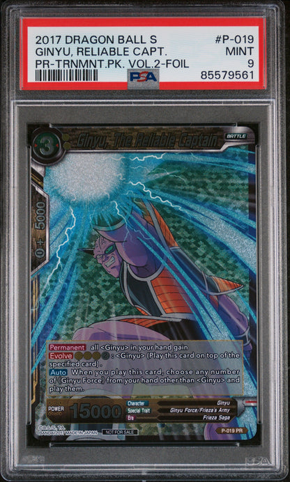 2017 DRAGON BALL SUPER GINYU, RELIABLE CAPT. #P-019 - PSA 9