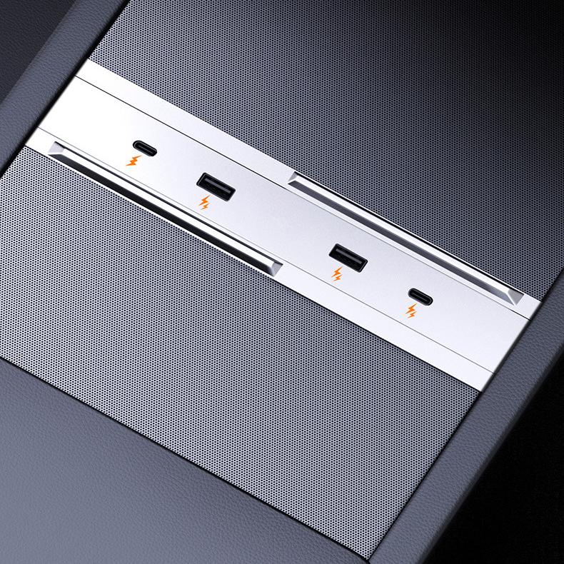 USB Hub Central Control Expansion Dock for Tesla Model 3 Highland & New Model Y