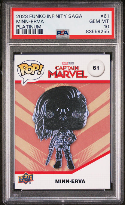2023 UPPER DECK FUNKO POP MARVEL  MINNERVA PLATINUM #61  PSA 10