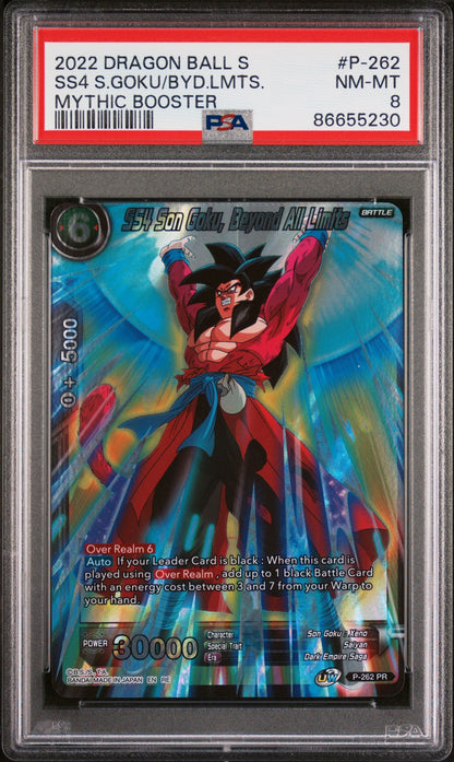 2022 DRAGON BALL SUPER MYTHIC BOOSTER SS4 S.GOKU/BYD.LMTS. #P-262 - PSA 8