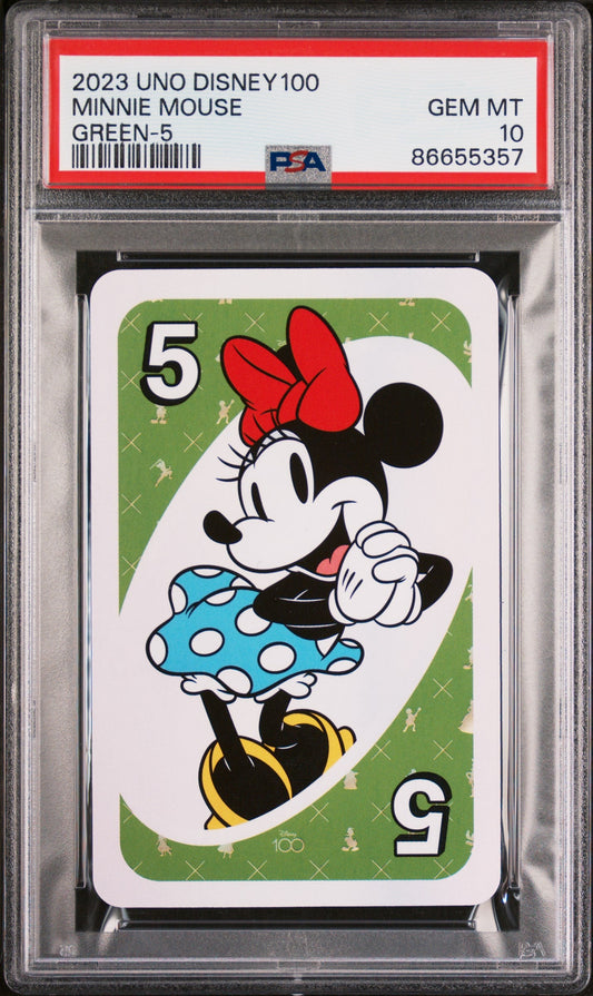 2023 UNO DISNEY 100 MINNIE MOUSE GREEN 5 PSA 10