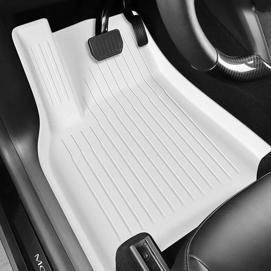 White TPE Floor Mats for Model 3 & Model Y
