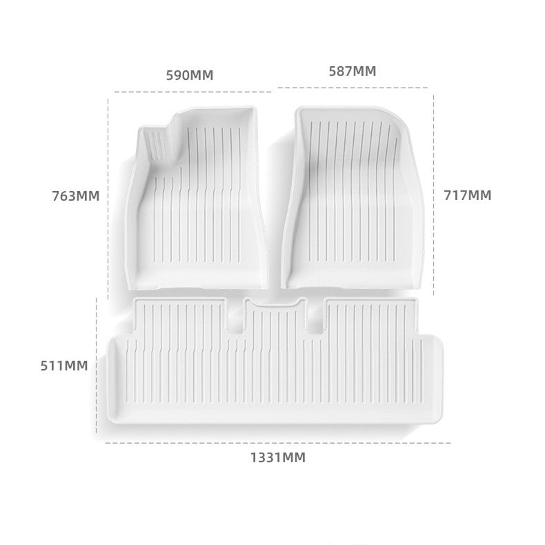 White TPE Floor Mats for Model 3 & Model Y