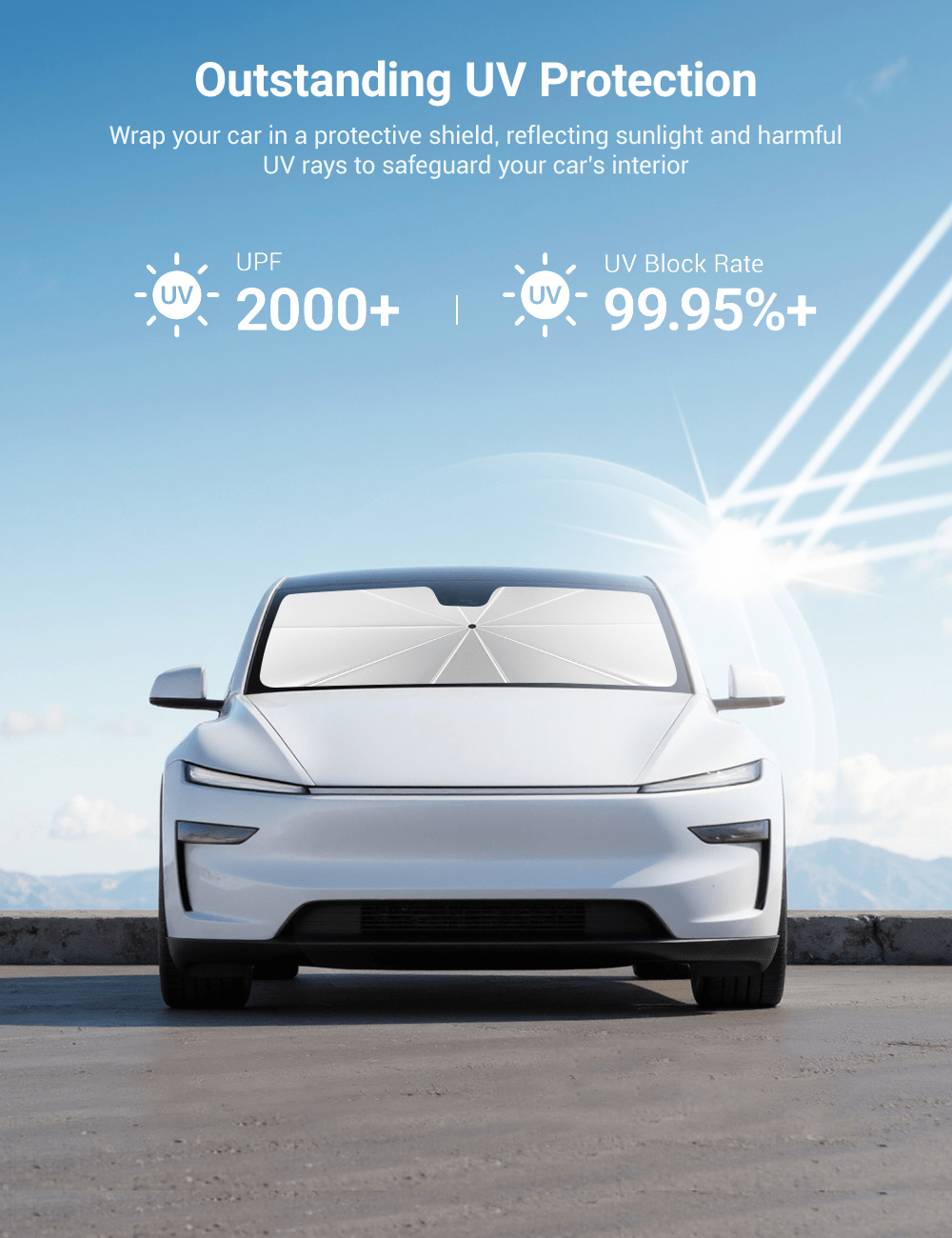 Windshield Sun Shade Umbrella for Tesla Model 3/Y/S/X