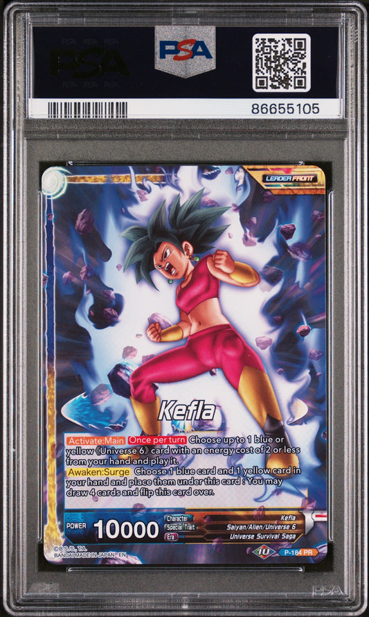 2022 DRAGON BALL SUPER MYTHIC BOOSTER KEFLA, SURGE/FEROCITY #P-184 - PSA 10