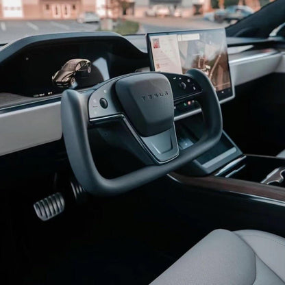 TESERY Yoke Plaid Steering Wheel Replacement for Tesla Model S / X 2021-2025 【Style 18】