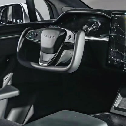 TESERY Yoke Plaid Steering Wheel Replacement for Tesla Model S / X 2021-2025 【Style 18】