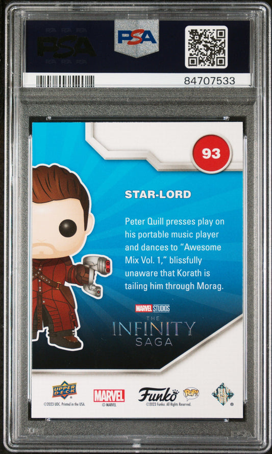 2023 UPPER DECK FUNKO POP MARVEL  STARLORD GLOWINTHEDARK #93  PSA 10